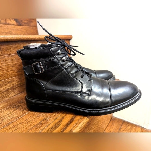 Alfani Men's Utility Boot black vegan leather size 11M  New - Picture 6 of 12